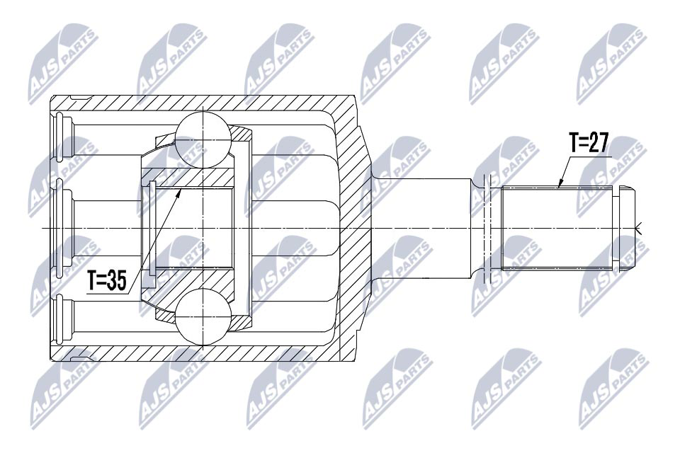 Zestaw przegubu, wał napędowy NTY NPW-CH-028