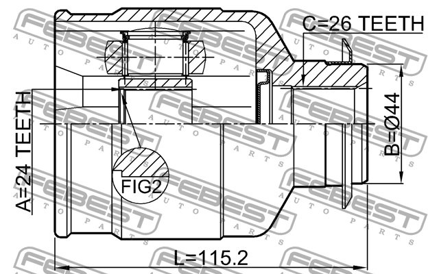 Zestaw przegubu, wał napędowy NTY NPW-KA-337