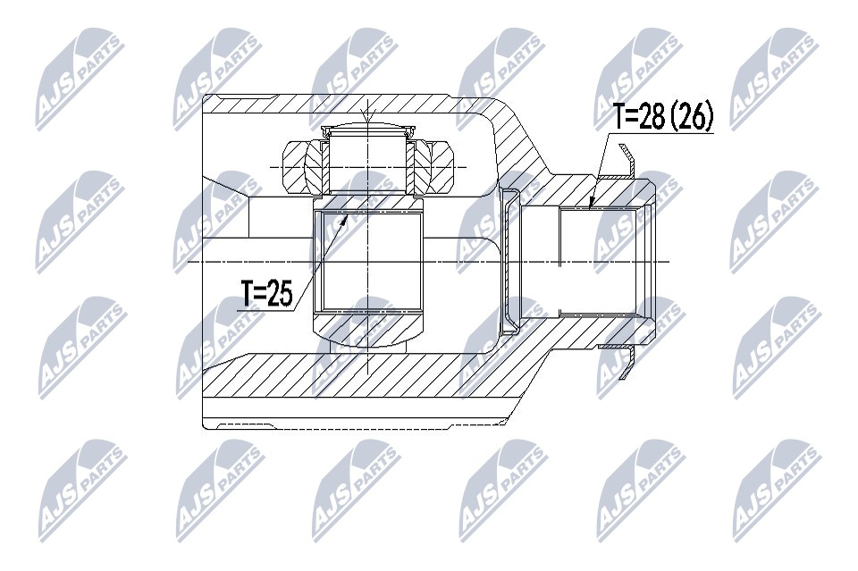 Zestaw przegubu, wał napędowy NTY NPW-KA-341