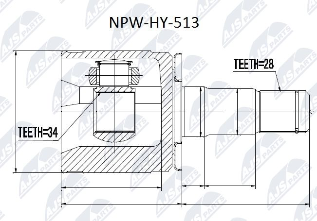 Zestaw przegubu, wał napędowy NTY NPW-HY-513