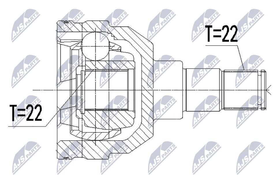 Zestaw przegubu, wał napędowy NTY NPW-DW-044