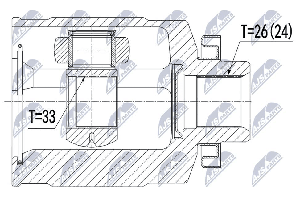 Zestaw przegubu, wał napędowy NTY NPW-HY-530