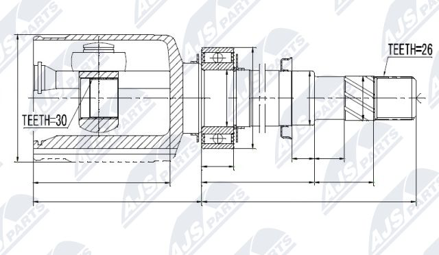 Zestaw przegubu, wał napędowy NTY NPW-NS-021
