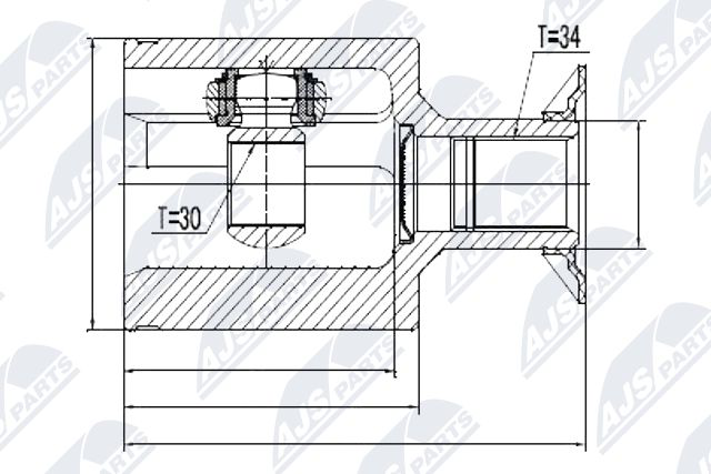 Zestaw przegubu, wał napędowy NTY NPW-ME-024