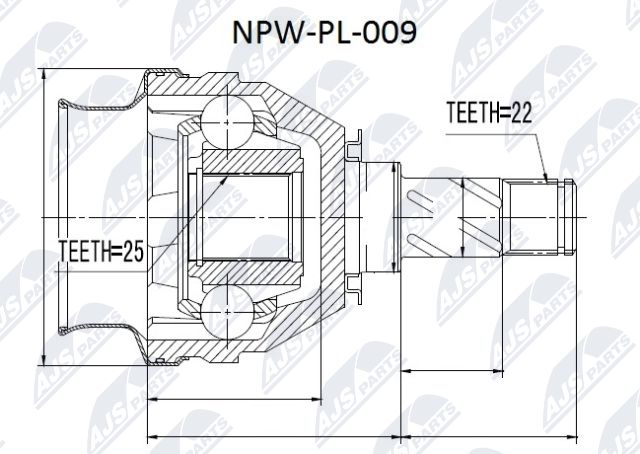 Zestaw przegubu, wał napędowy NTY NPW-PL-009