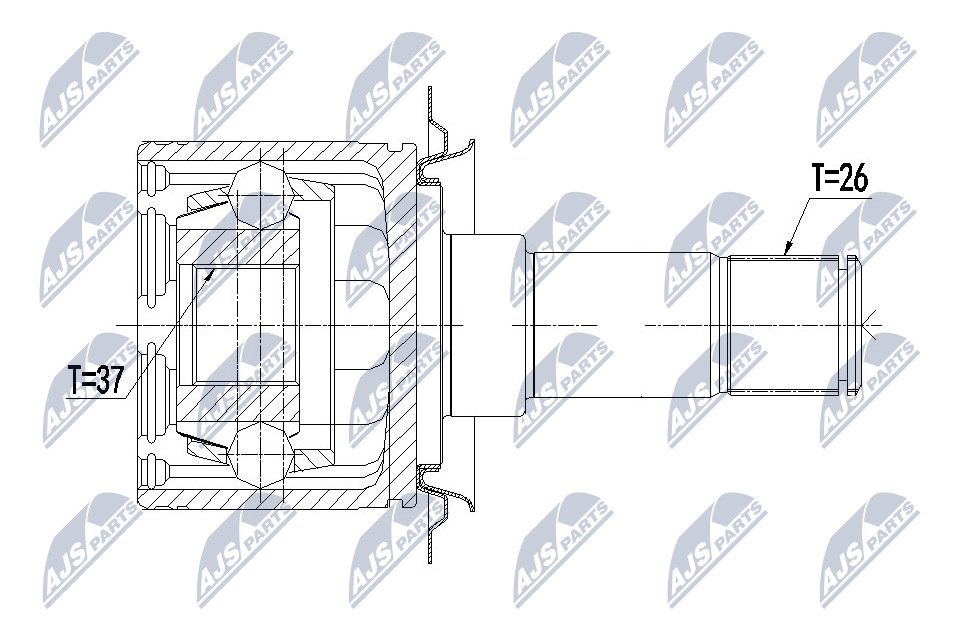 Zestaw przegubu, wał napędowy NTY NPW-ME-094