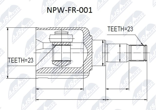 Zestaw przegubu, wał napędowy NTY NPW-FR-001