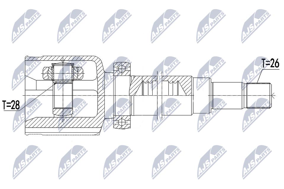 Zestaw przegubu, wał napędowy NTY NPW-FR-116