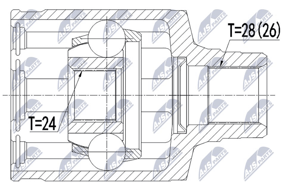 Zestaw przegubu, wał napędowy NTY NPW-MZ-065