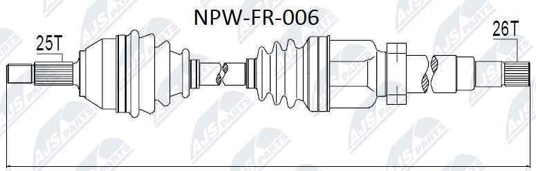 Wał napędowy NTY NPW-FR-006