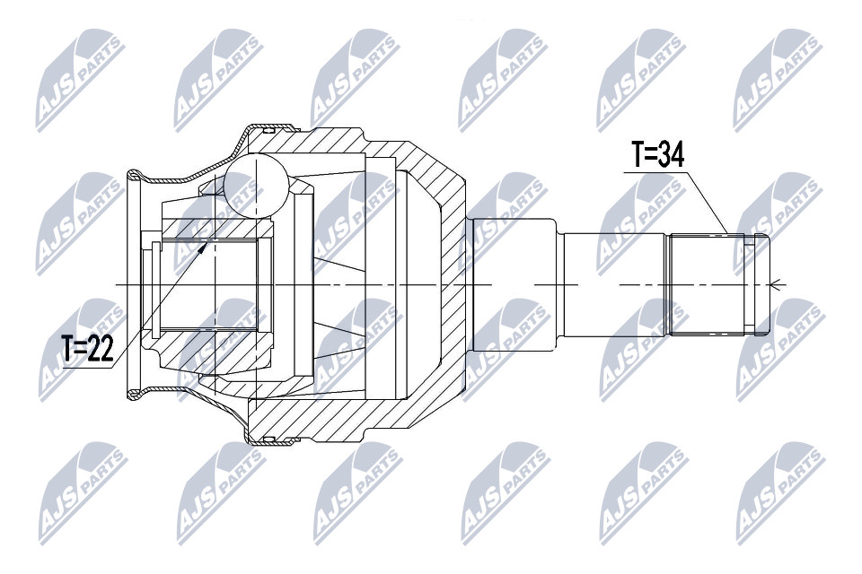 Zestaw przegubu, wał napędowy NTY NPW-PL-052