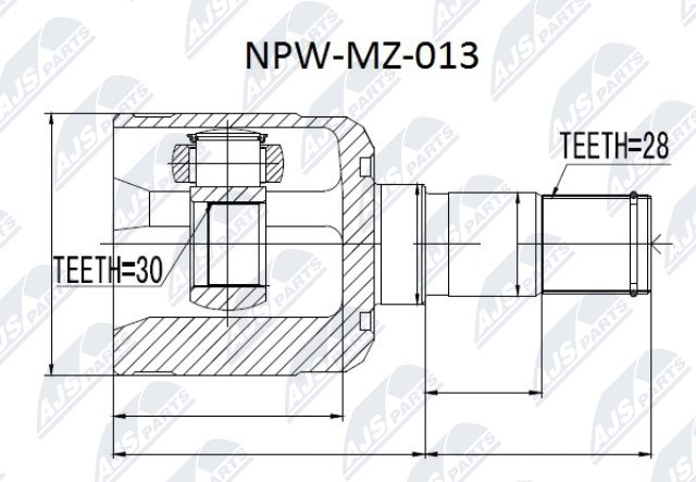 Zestaw przegubu, wał napędowy NTY NPW-MZ-013