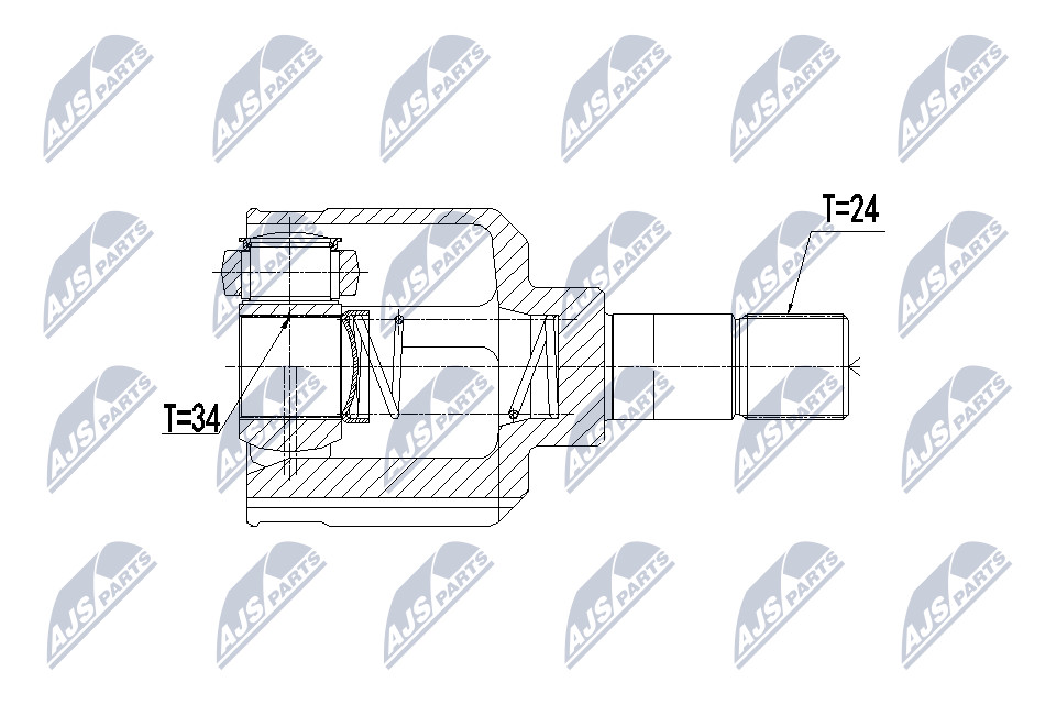 Zestaw przegubu, wał napędowy NTY NPW-PE-024