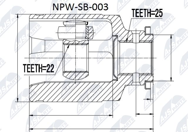 Zestaw przegubu, wał napędowy NTY NPW-SB-003