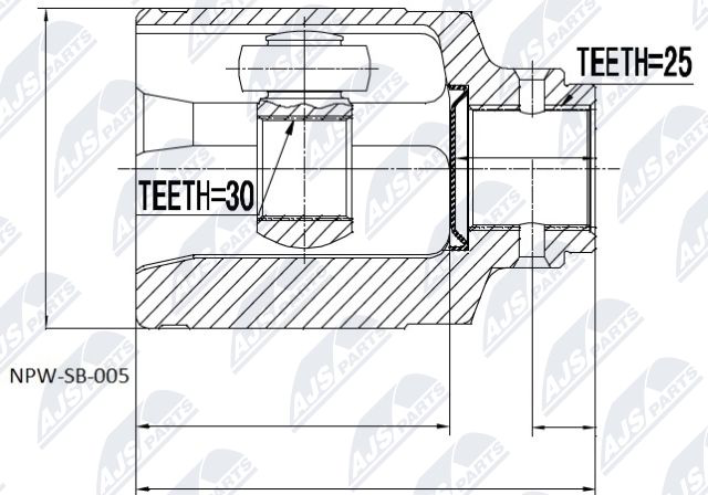 Zestaw przegubu, wał napędowy NTY NPW-SB-005