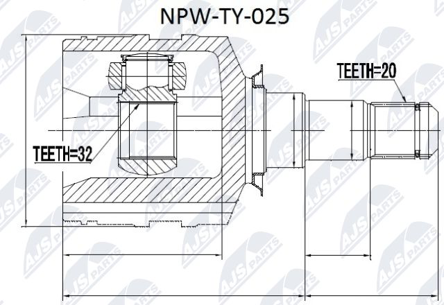 Zestaw przegubu, wał napędowy NTY NPW-TY-025