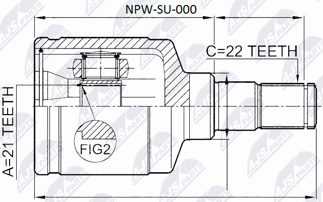 Zestaw przegubu, wał napędowy NTY NPW-SU-000