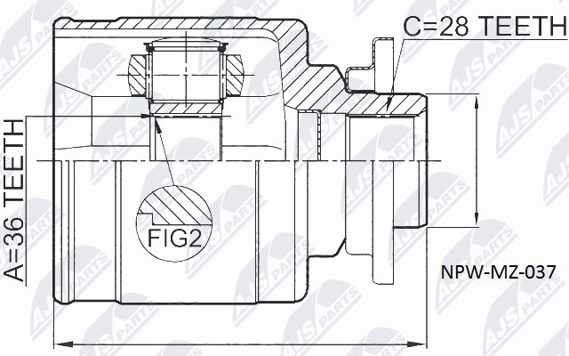 Zestaw przegubu, wał napędowy NTY NPW-MZ-037