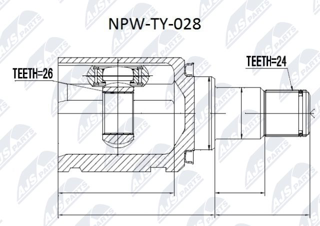 Zestaw przegubu, wał napędowy NTY NPW-TY-028