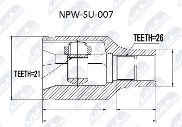 Zestaw przegubu, wał napędowy NTY NPW-SU-007