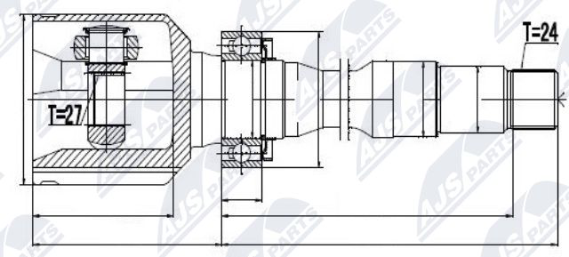 Zestaw przegubu, wał napędowy NTY NPW-TY-029