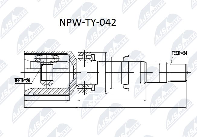 Zestaw przegubu, wał napędowy NTY NPW-TY-042
