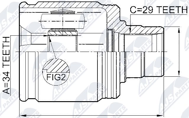 Zestaw przegubu, wał napędowy NTY NPW-HD-017