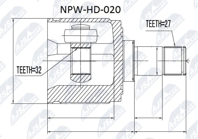 Zestaw przegubu, wał napędowy NTY NPW-HD-020