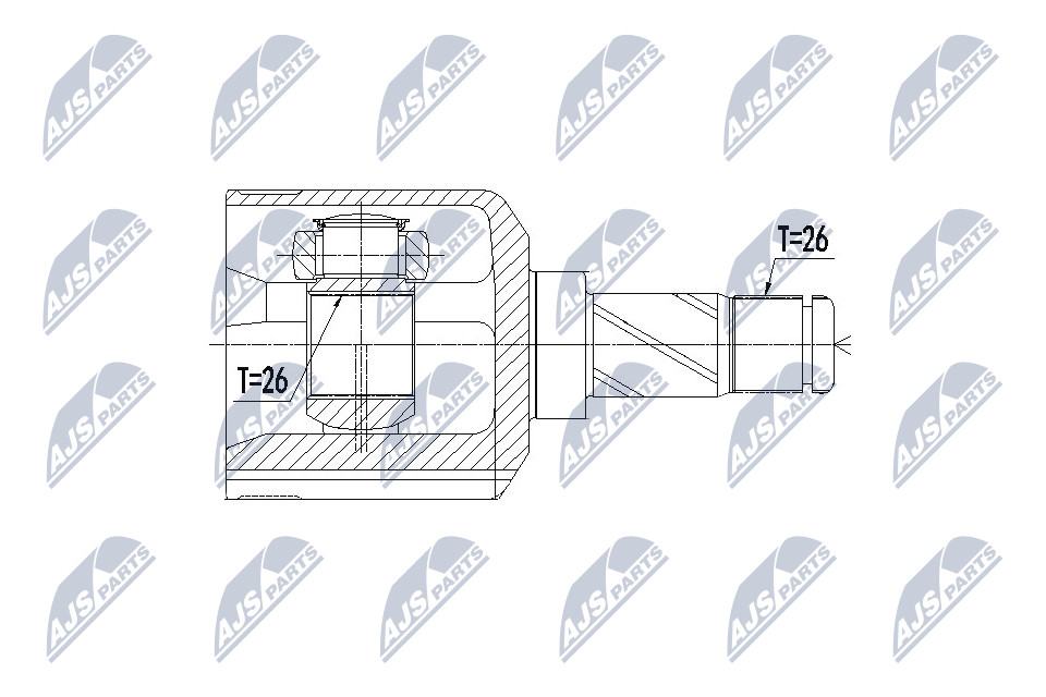 Zestaw przegubu, wał napędowy NTY NPW-VV-069