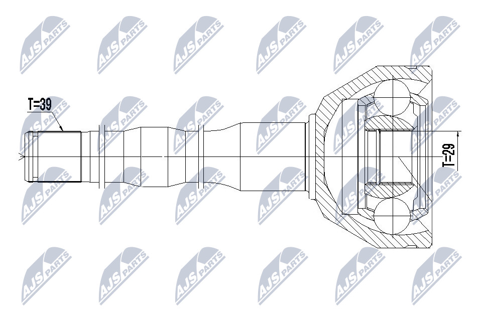 Zestaw przegubu, wał napędowy NTY NPW-VV-074