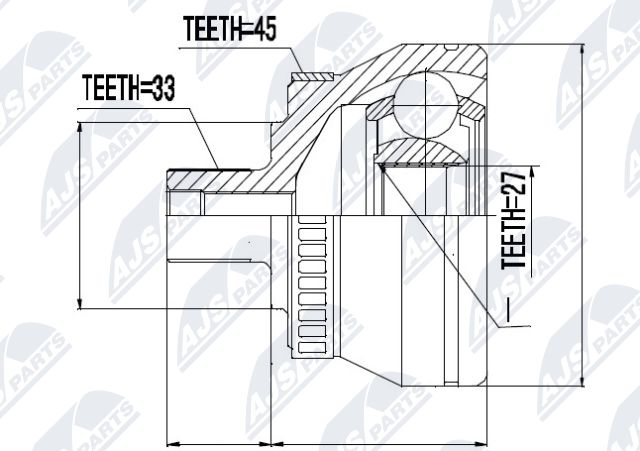 Zestaw przegubu, wał napędowy NTY NPZ-AU-043