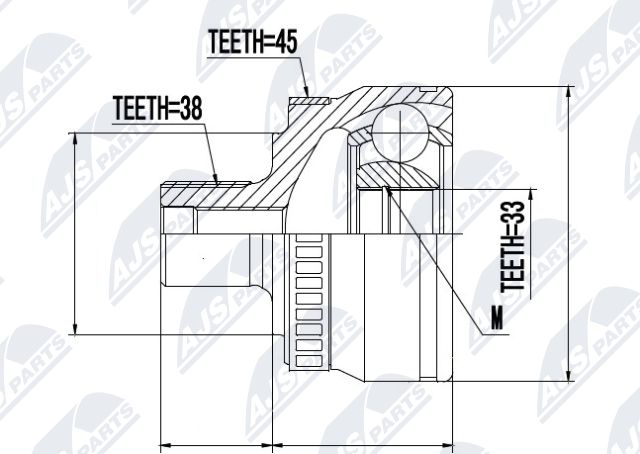 Zestaw przegubu, wał napędowy NTY NPZ-AU-046