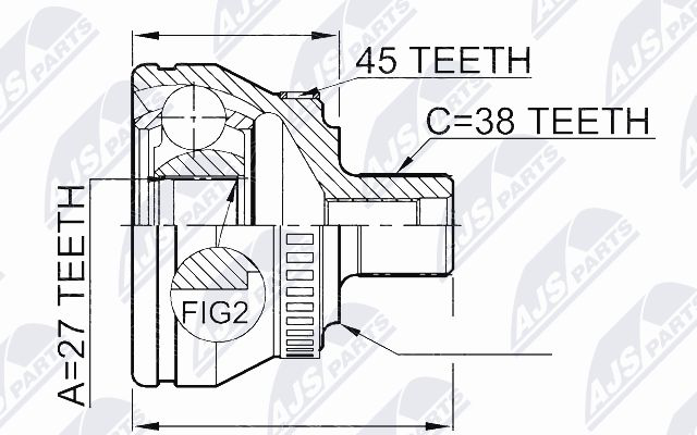 Zestaw przegubu, wał napędowy NTY NPZ-AU-047