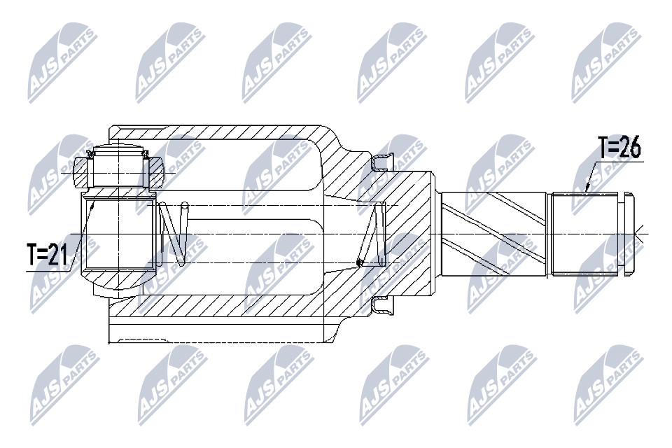 Zestaw przegubu, wał napędowy NTY NPW-RE-064