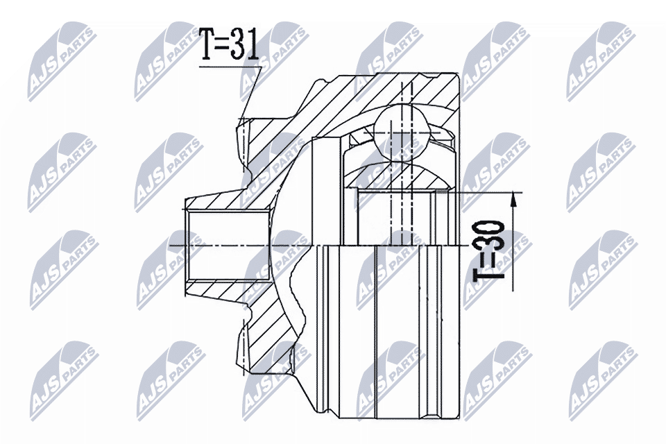 Zestaw przegubu, wał napędowy NTY NPZ-BM-024