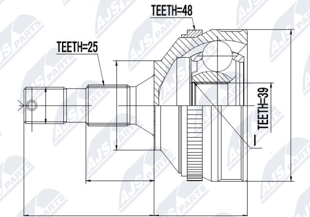 Zestaw przegubu, wał napędowy NTY NPZ-CT-007