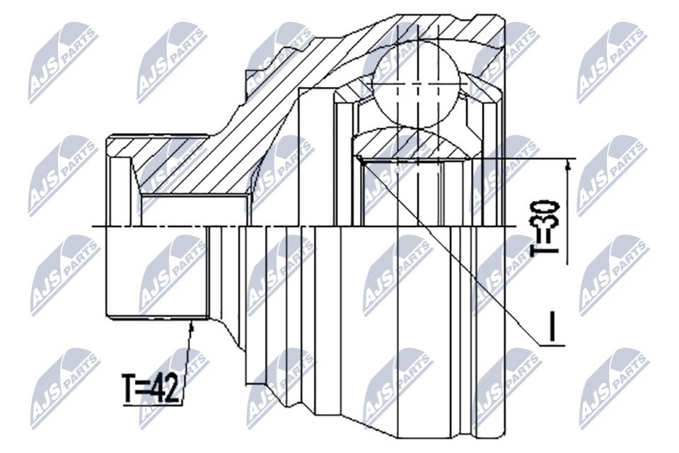 Zestaw przegubu, wał napędowy NTY NPZ-AU-057