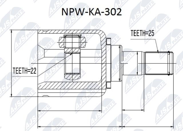 Zestaw przegubu, wał napędowy NTY NPW-KA-302