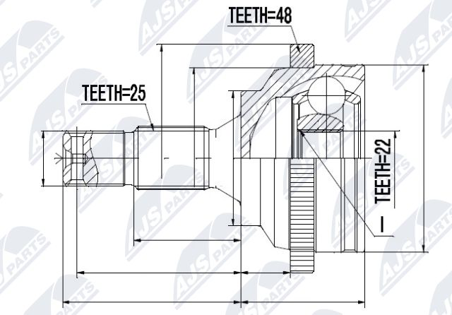 Zestaw przegubu, wał napędowy NTY NPZ-CT-016