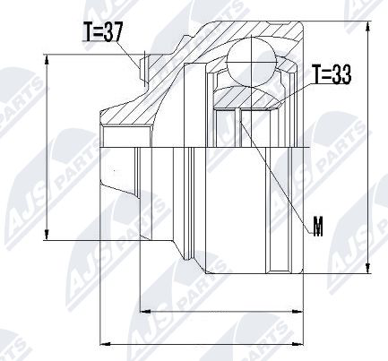 Zestaw przegubu, wał napędowy NTY NPZ-BM-008