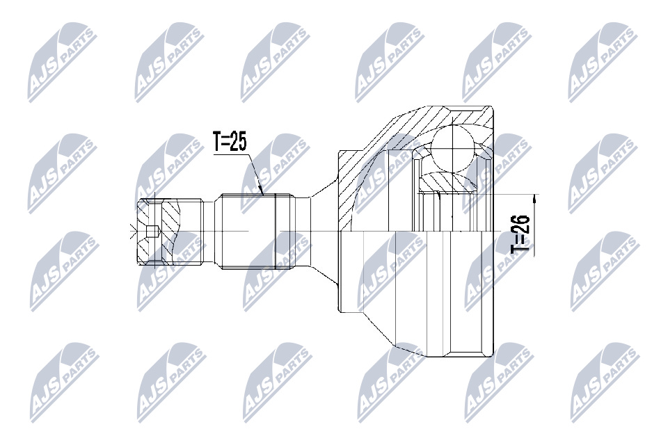 Zestaw przegubu, wał napędowy NTY NPZ-CT-022