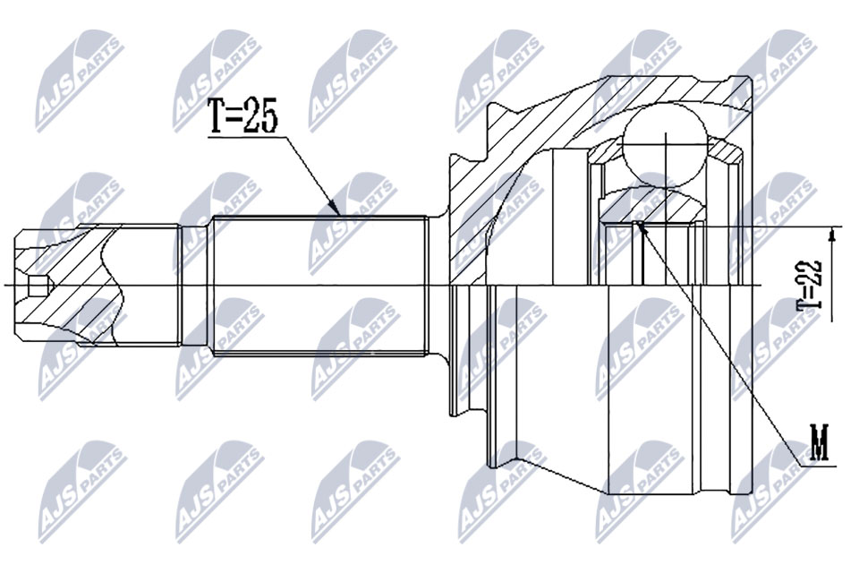 Zestaw przegubu, wał napędowy NTY NPZ-CT-024
