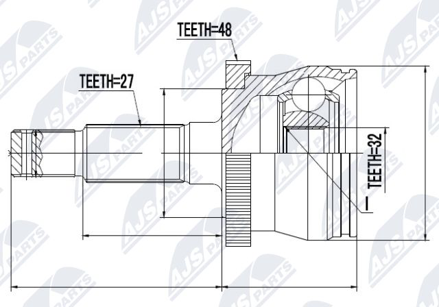 Zestaw przegubu, wał napędowy NTY NPZ-CH-009