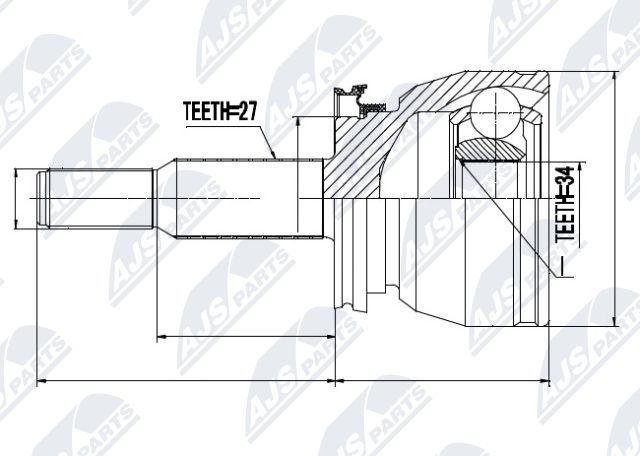 Zestaw przegubu, wał napędowy NTY NPZ-FR-002