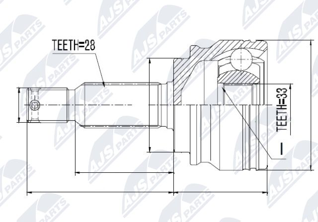 Zestaw przegubu, wał napędowy NTY NPZ-CH-010