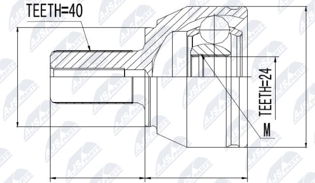 Zestaw przegubu, wał napędowy NTY NPZ-FR-021