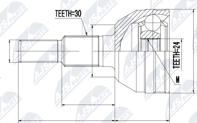 Zestaw przegubu, wał napędowy NTY NPZ-CH-020