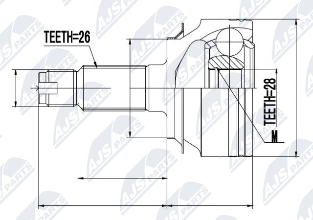 Zestaw przegubu, wał napędowy NTY NPZ-HD-055