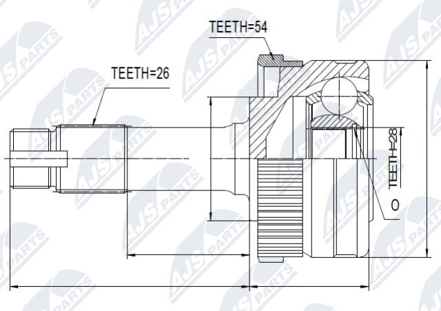 Zestaw przegubu, wał napędowy NTY NPZ-ME-011
