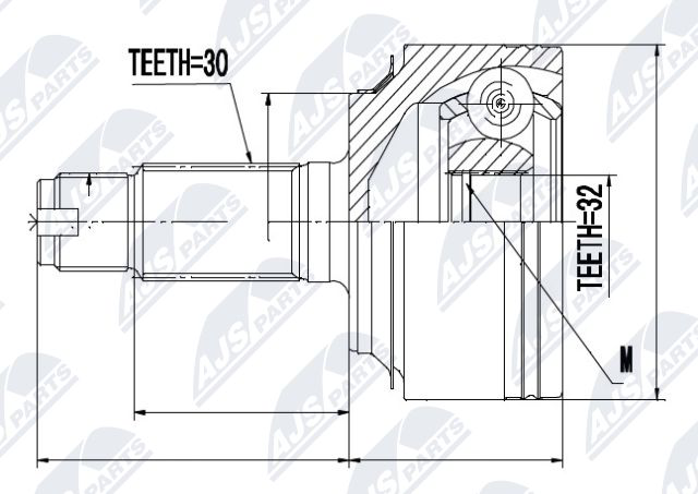 Zestaw przegubu, wał napędowy NTY NPZ-HD-058